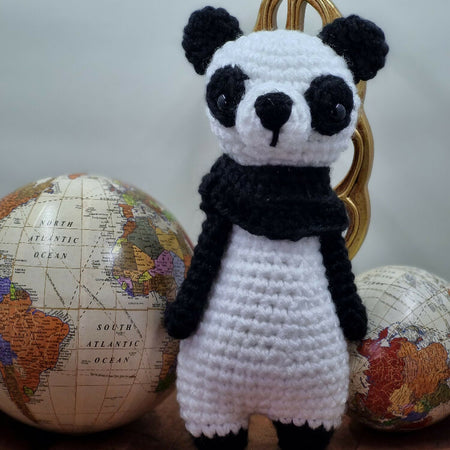 Handmade crochet panda plush toy