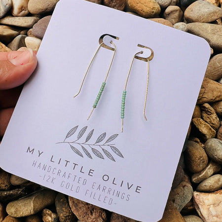 Handmade Boho inspired bead drop earrings in Gold | Rose Gold | Silver