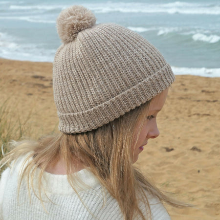 Woollen hats/beanies in Fisherman's rib. Toddlers to 12 years.