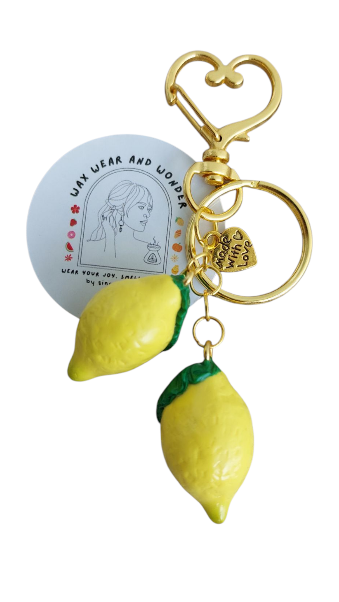 Lemon Bag Charm & Key Ring | Food Inspired Accessories