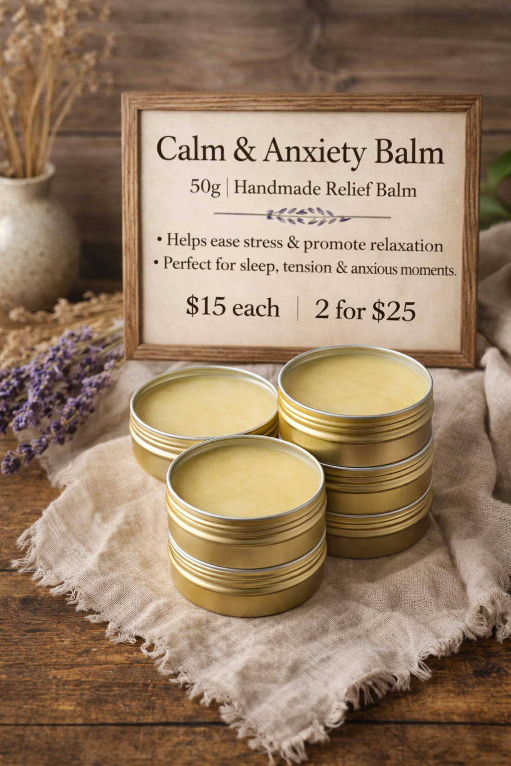 Calm & Anxiety Balm 50g - Handmade Relief Balm