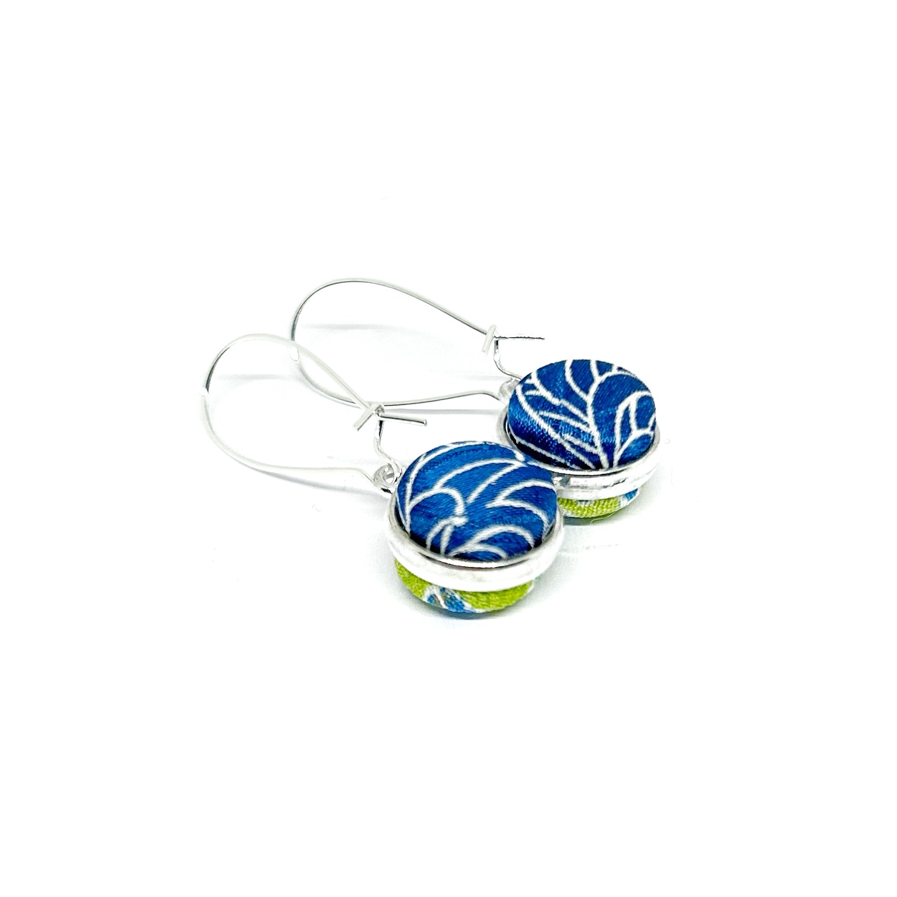 Double Sided Earrings - Green and Blue