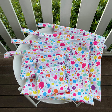 READY MADE Water-resistant wet bags - Colourful Bubbles (Annette Winter)