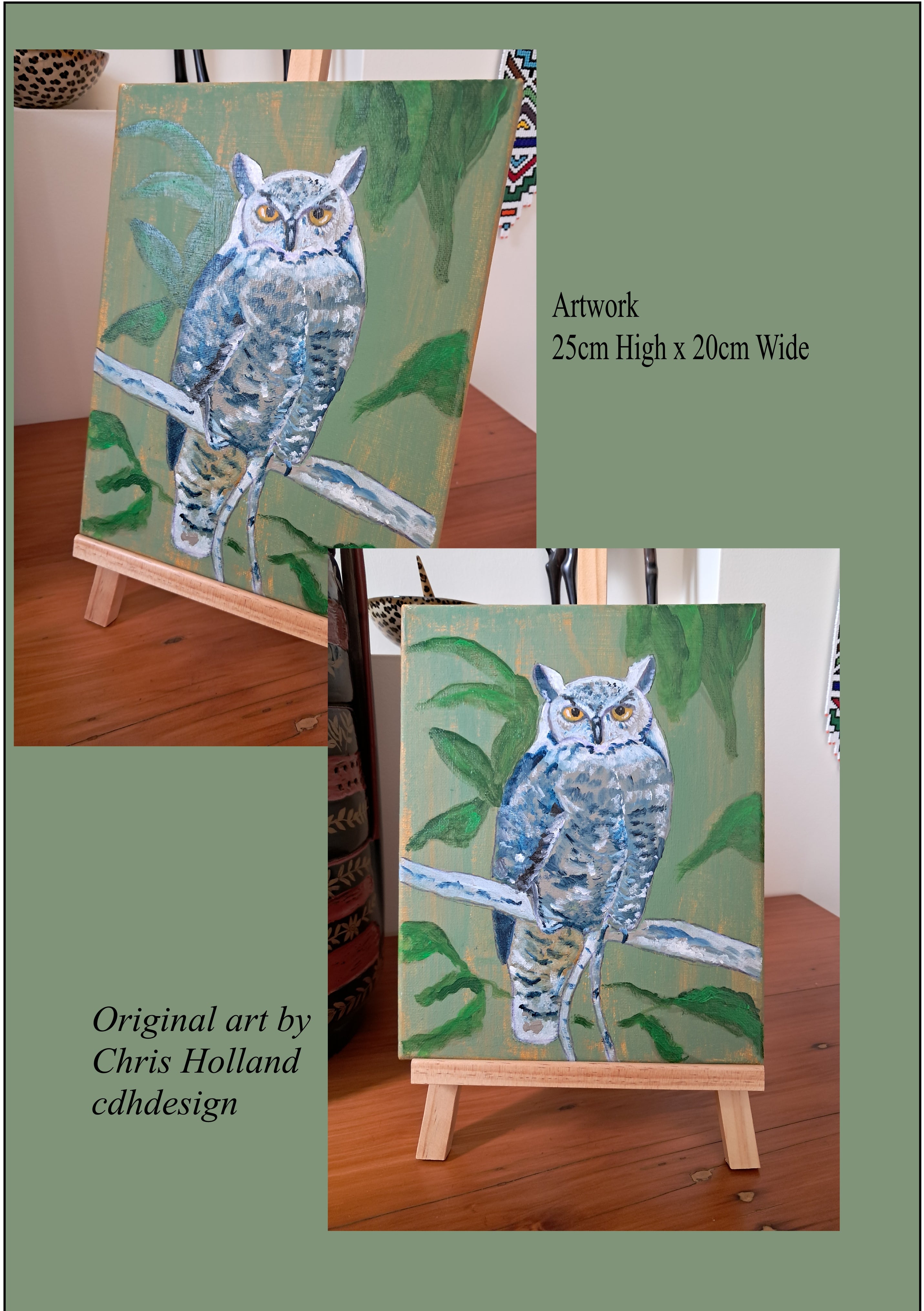 Owl Art. Great Horned Owl