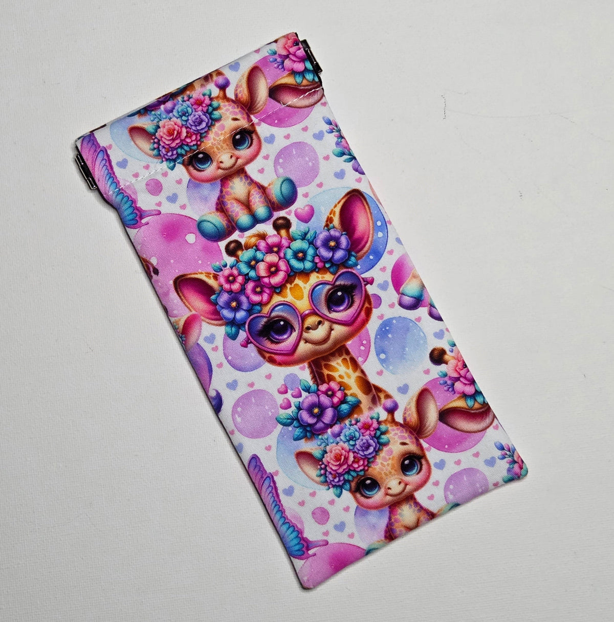 Sunglasses Pouch in pretty giraffe fabric