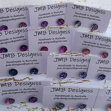 Anodised aluminium stud earrings Aztec Aura Collection