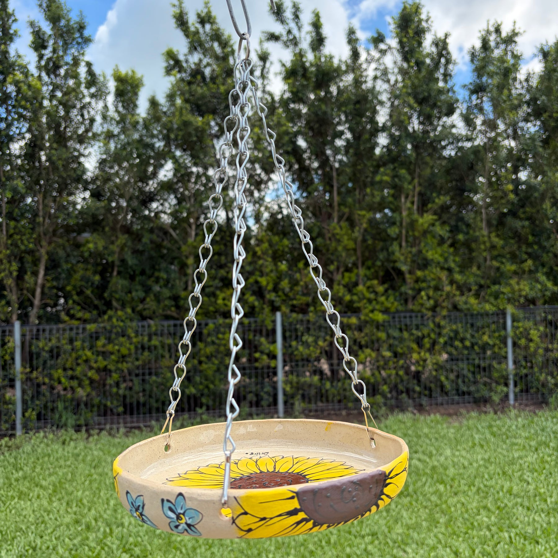 Hand Painted Ceramic Bird Feeder