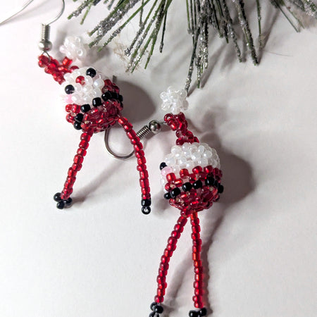 Beaded Christmas Earrings – Handmade Festive Jewellery – Choose Your Design – Holiday Gift Idea