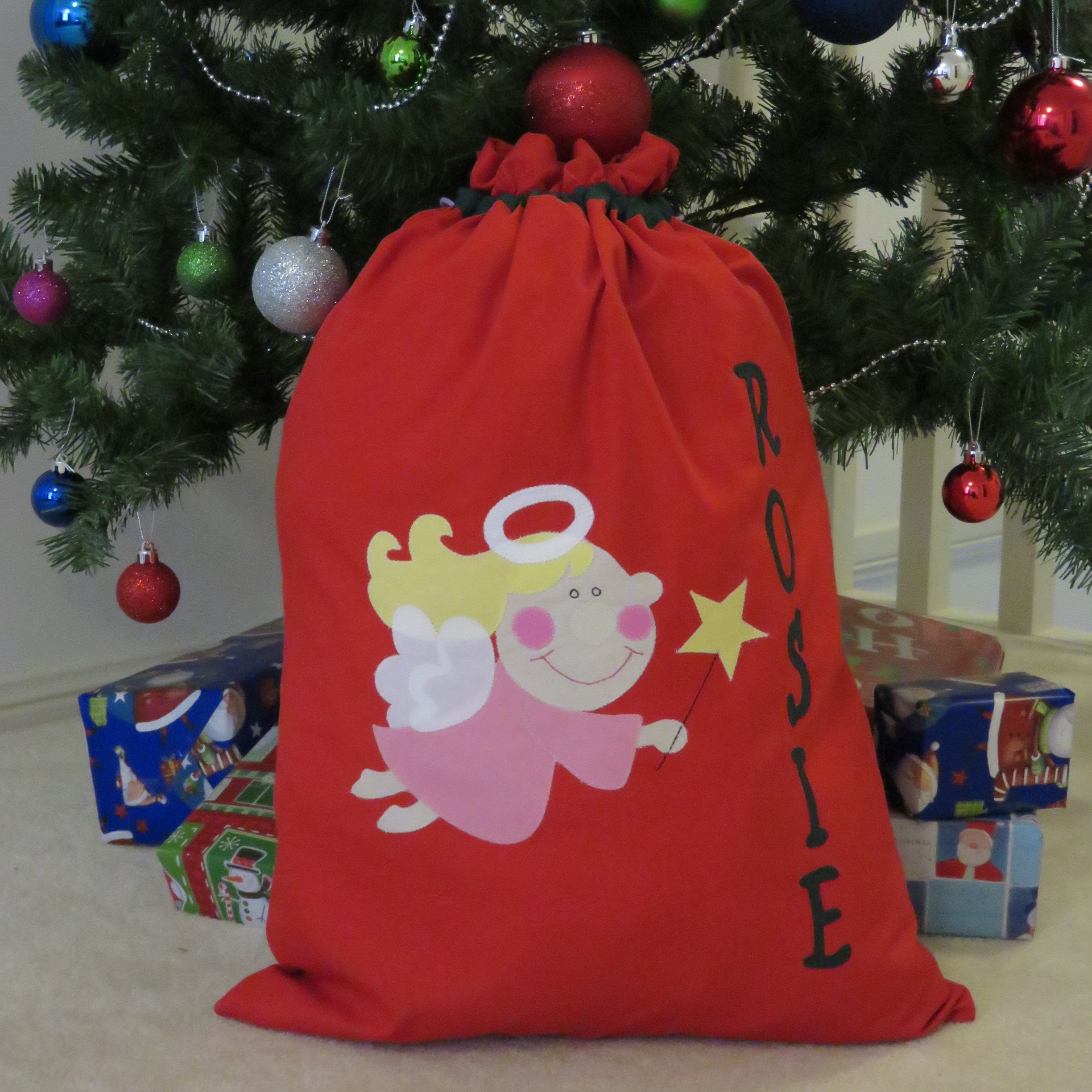 Personalised Christmas Sack - Angel