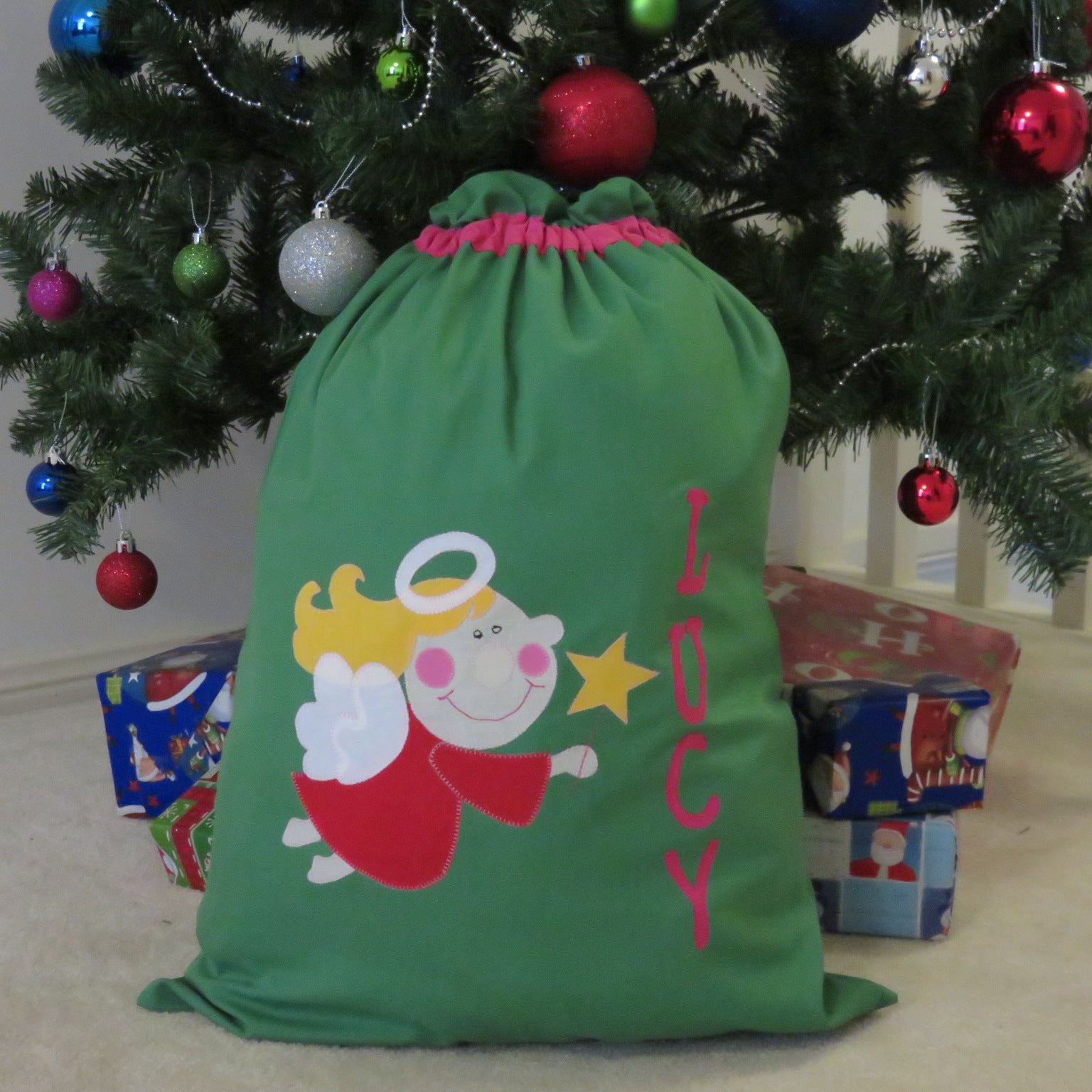 Personalised Christmas Sack - Angel