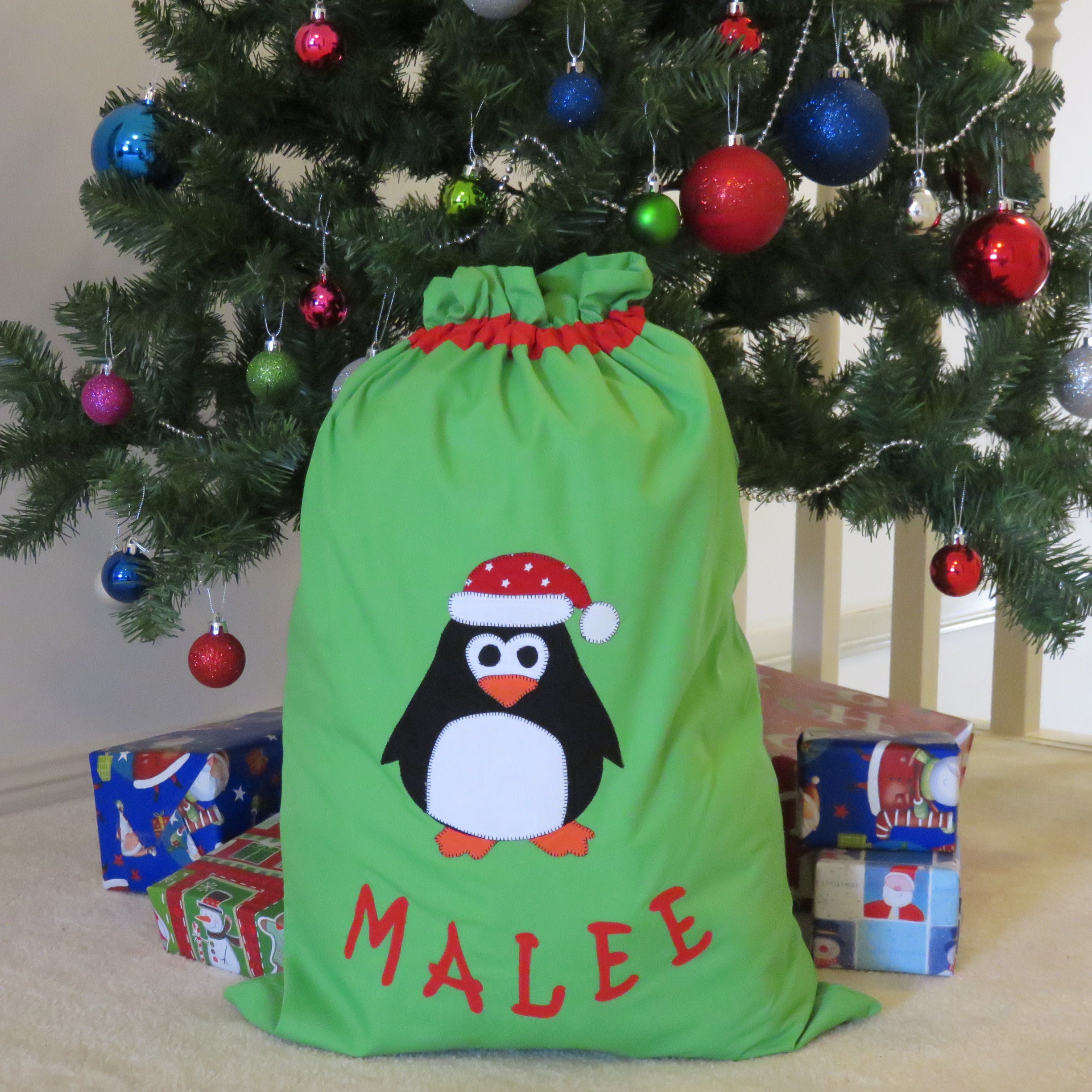 Personalised Christmas Sack - Penguin