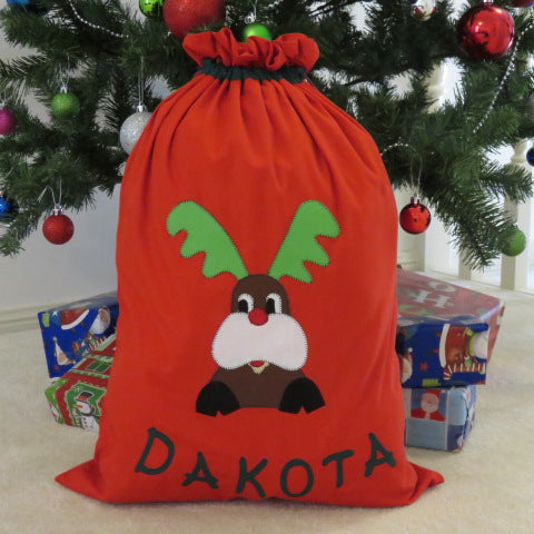 Personalised Christmas Sack - Rudolph
