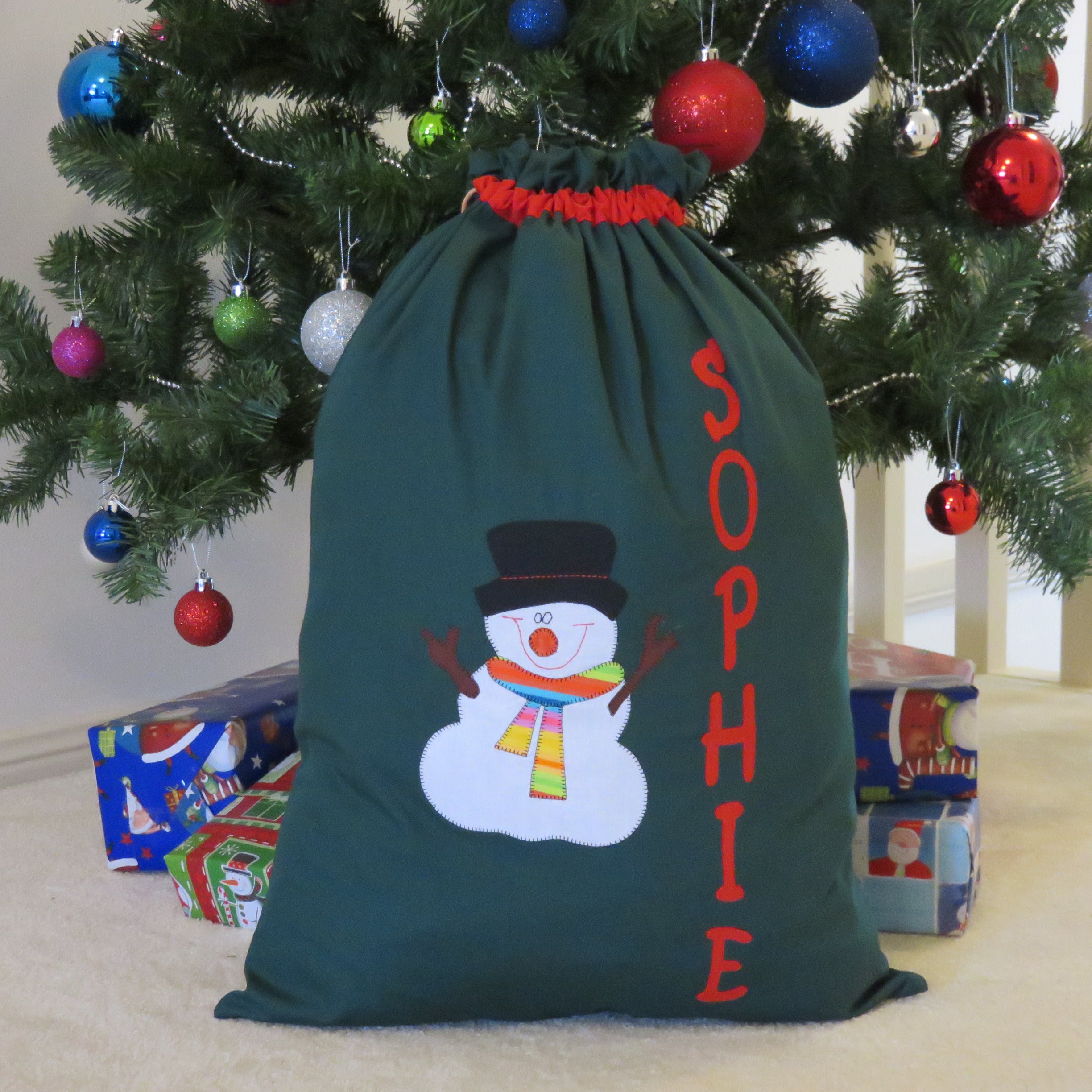 Personalised Christmas Sack - Snowman