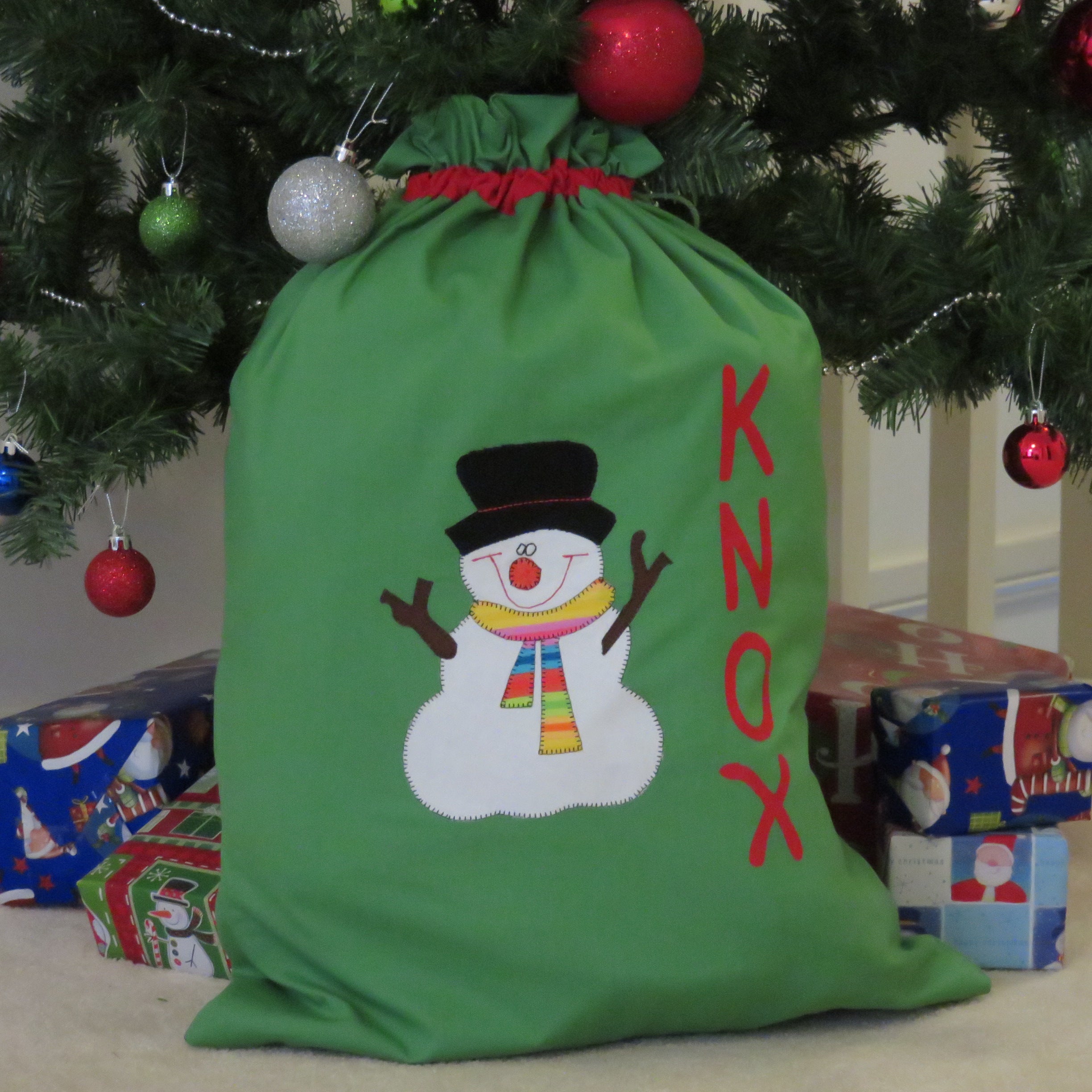Personalised Christmas Sack - Snowman