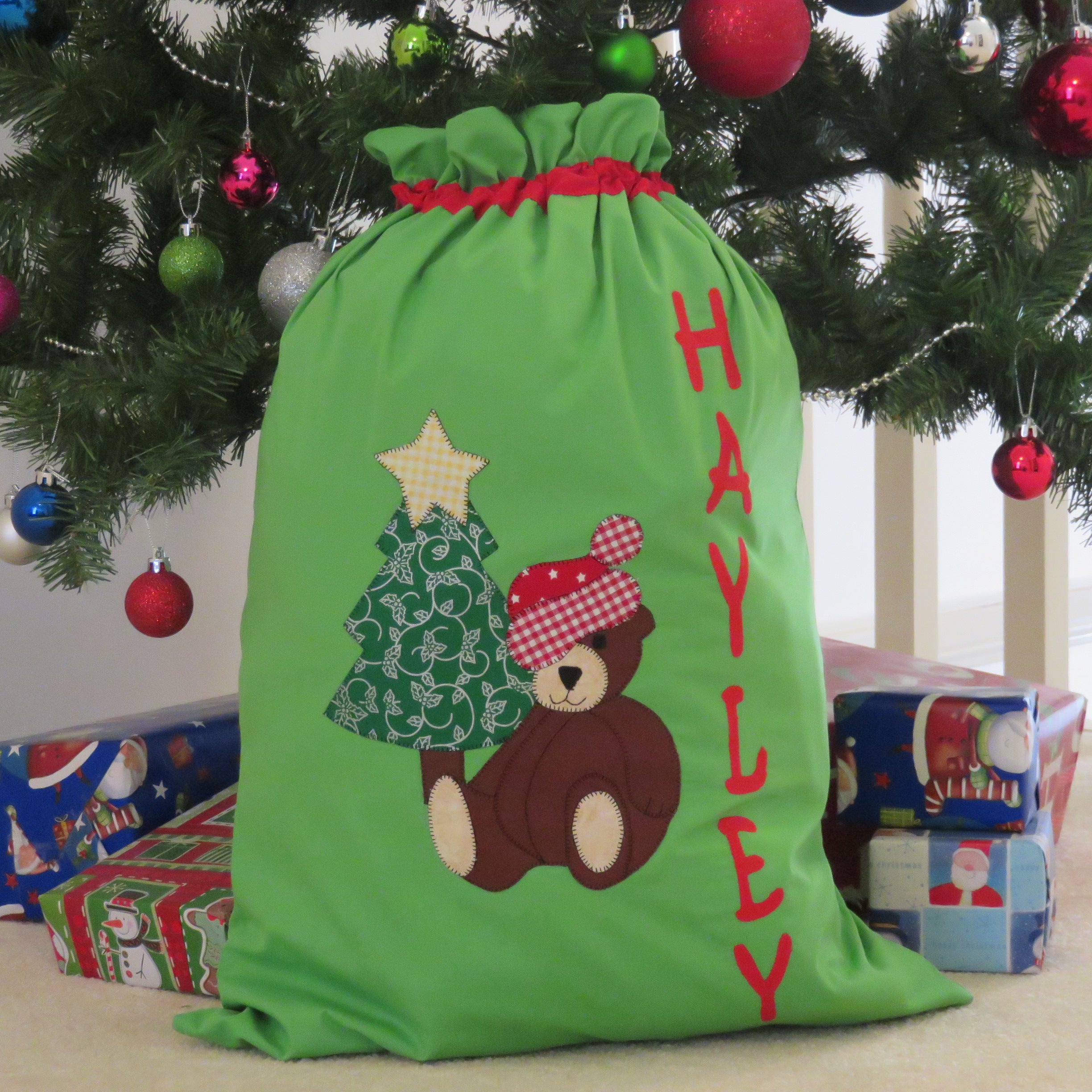 Personalised Christmas Sack - Teddy Bear