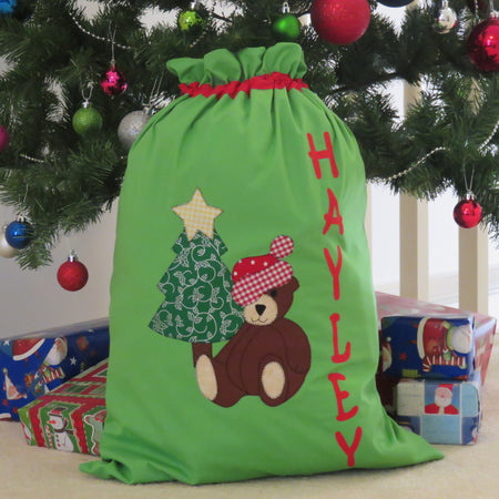 Personalised Christmas Sack - Teddy Bear