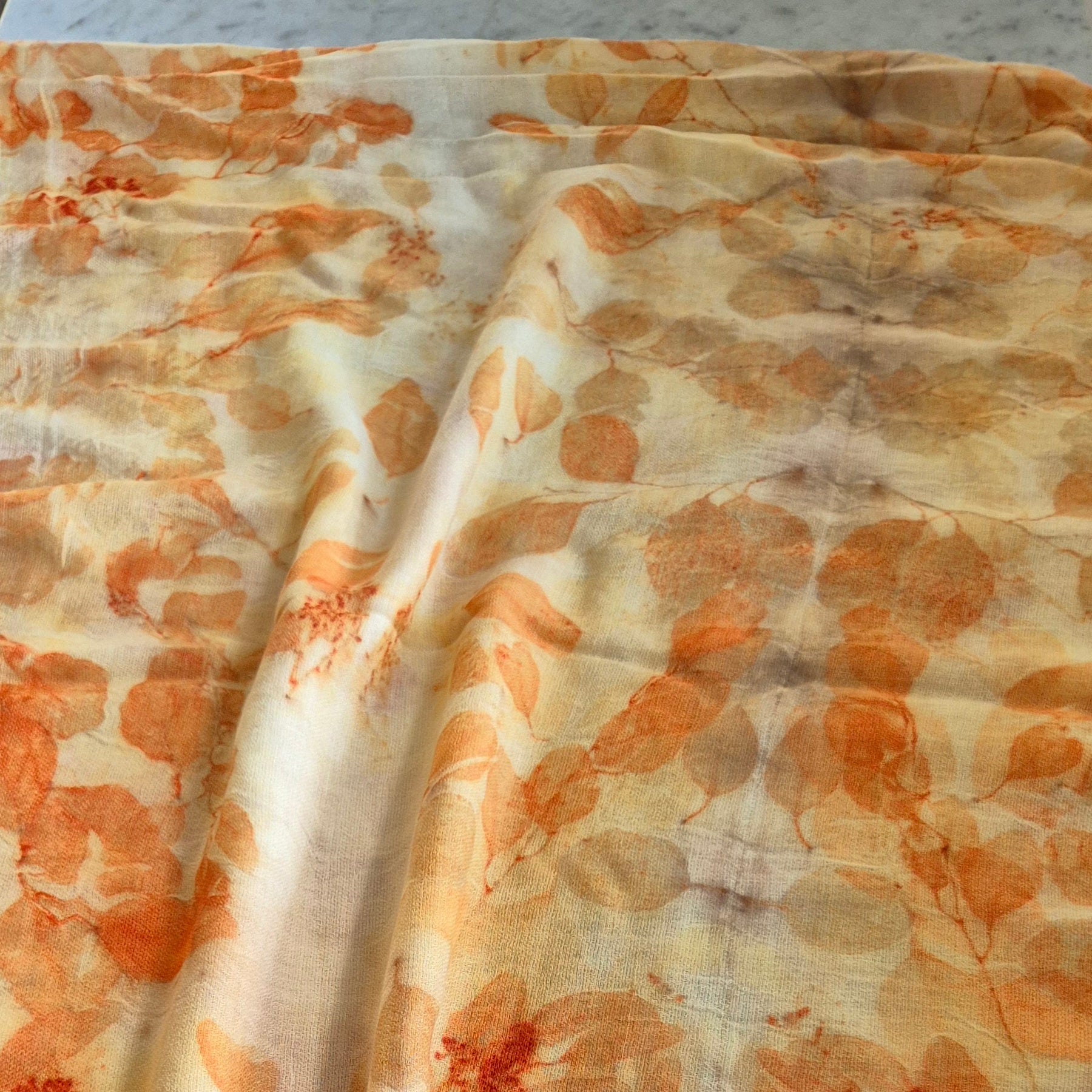 Wrap pure merino wool eucalyptus ecoprinted