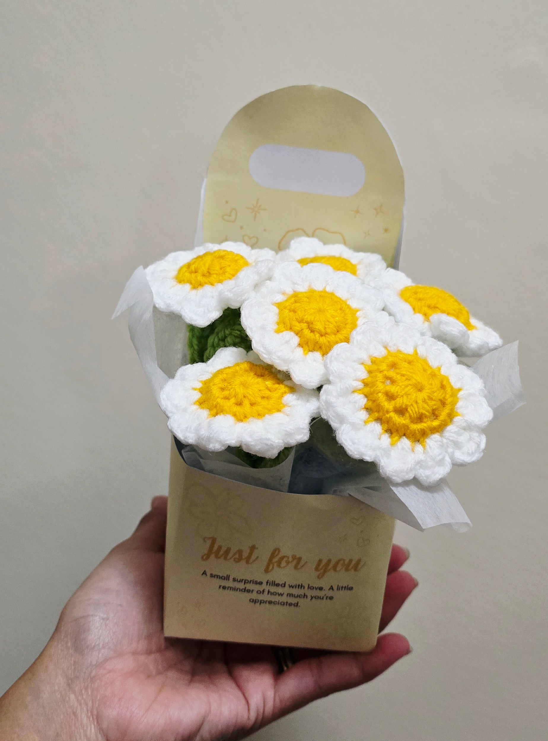 Mini Bloom Box - Crochet Flower Bouquet