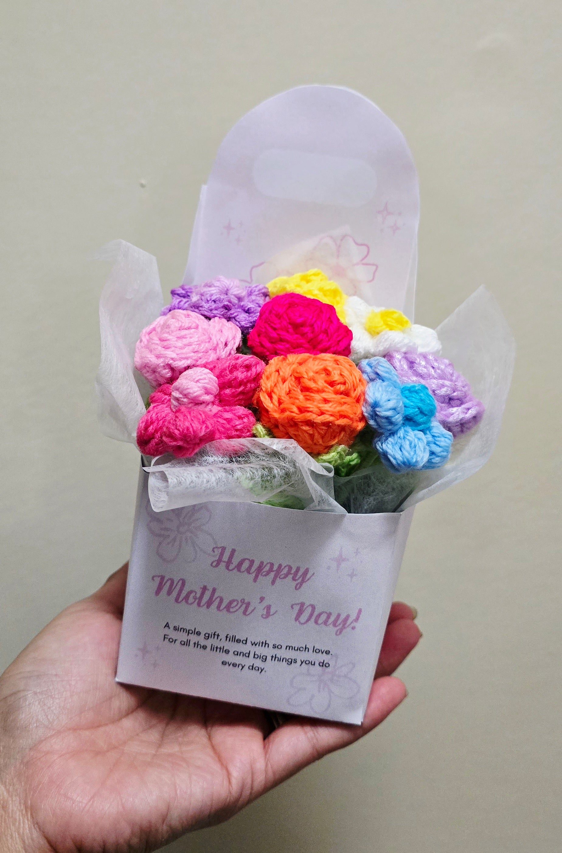Mini Bloom Box - Crochet Flower Bouquet