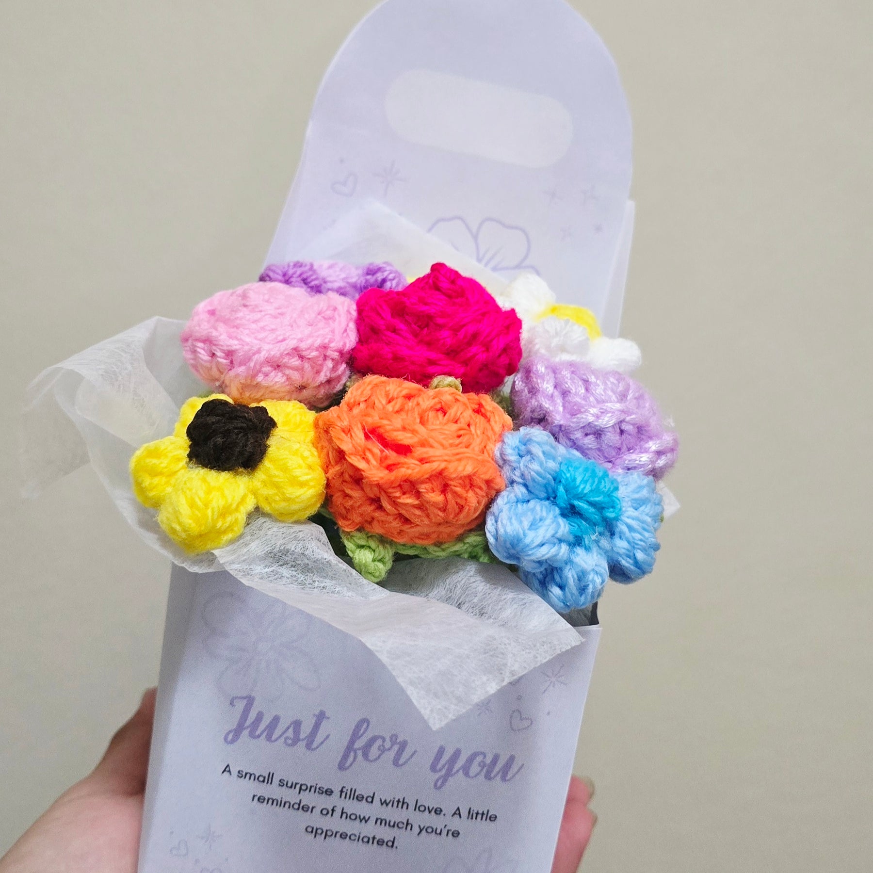 Mini Bloom Box - Crochet Flower Bouquet
