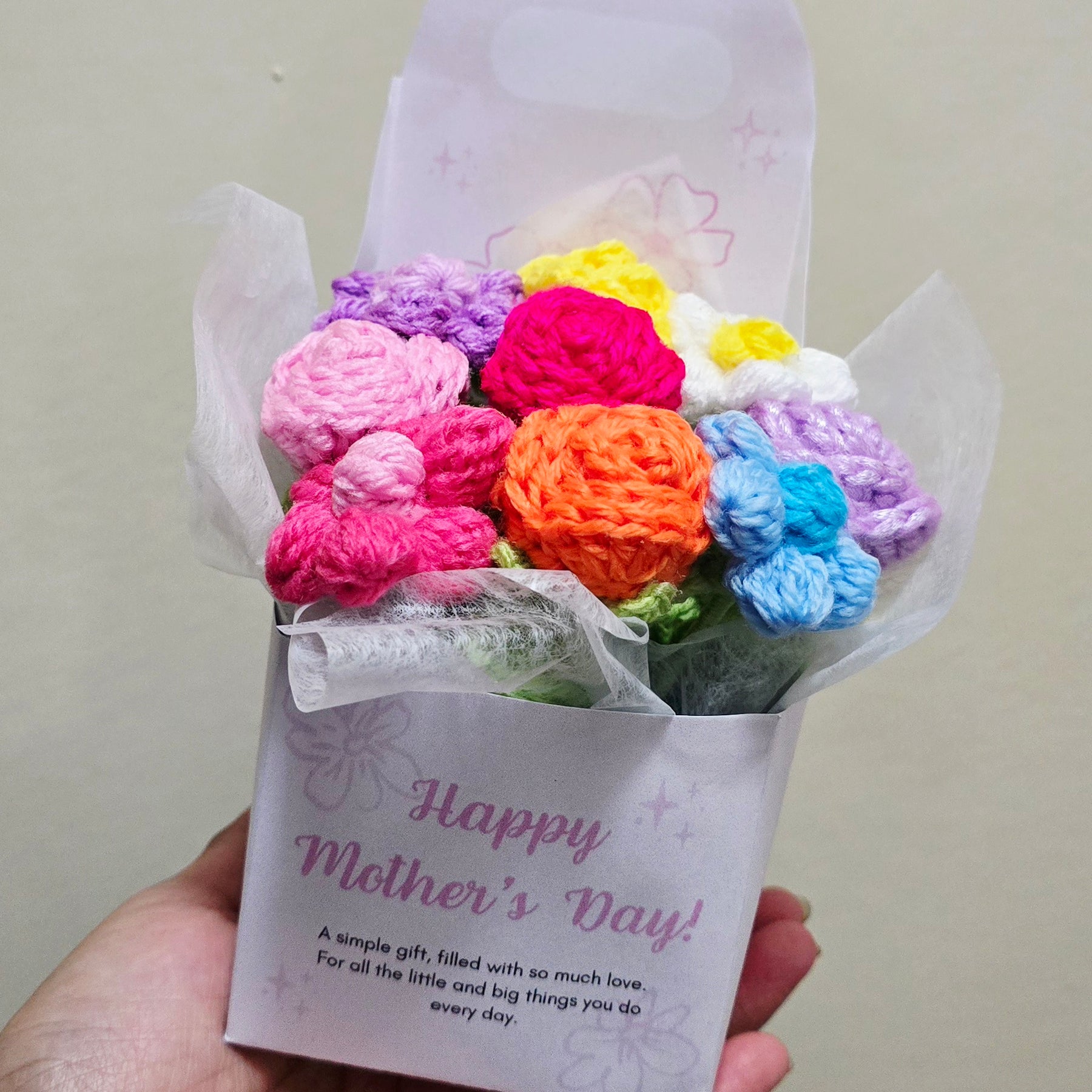 Mini Bloom Box - Crochet Flower Bouquet