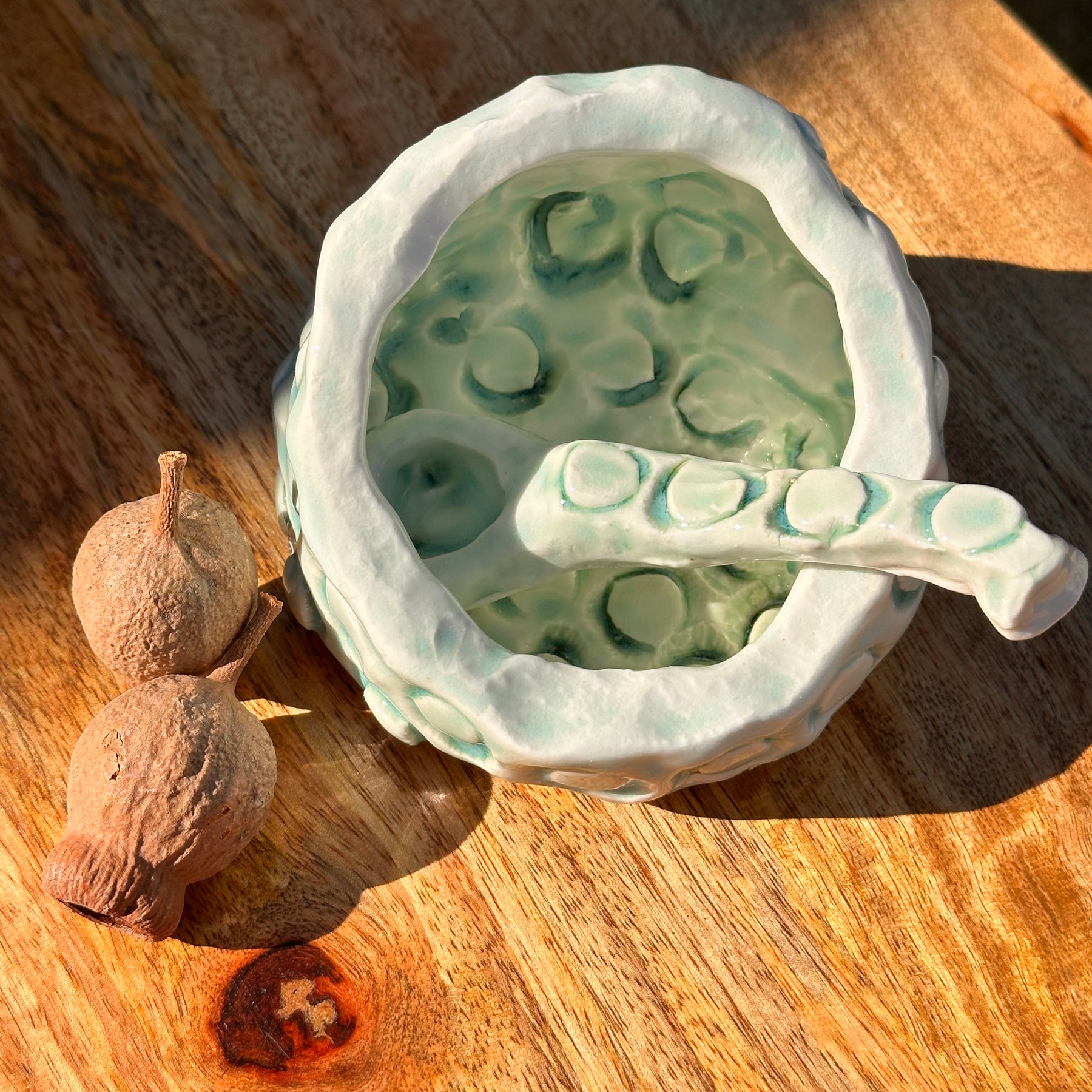 Porcelain Salt Cellar & Spoon - Marri