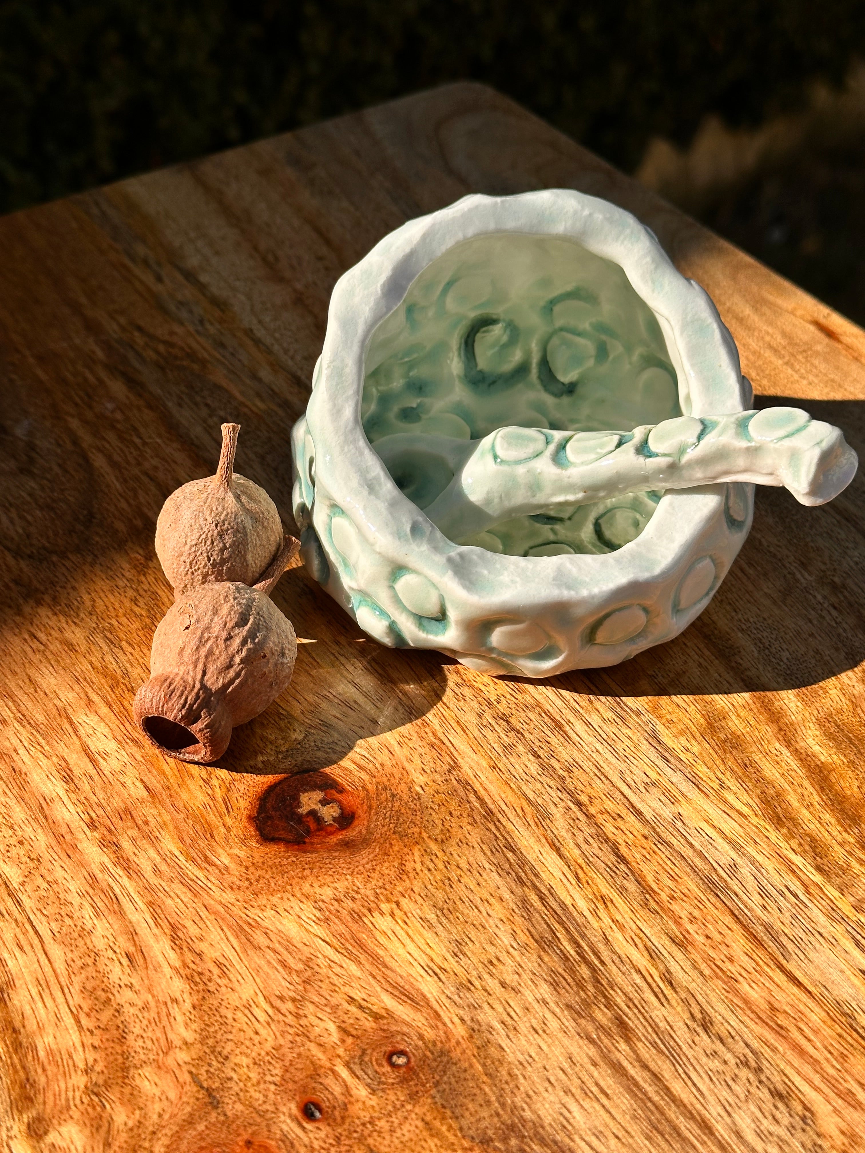 Porcelain Salt Cellar & Spoon - Marri