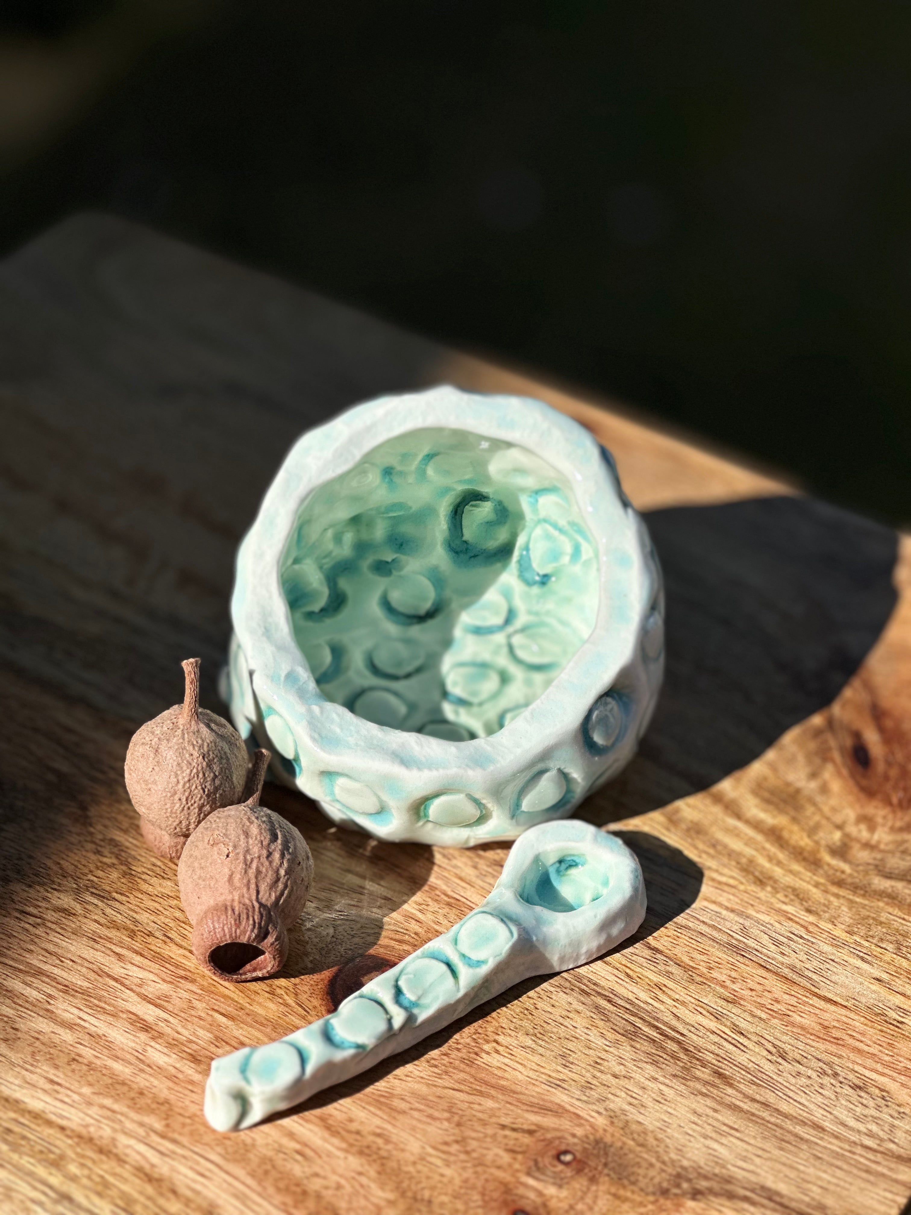Porcelain Salt Cellar & Spoon - Marri