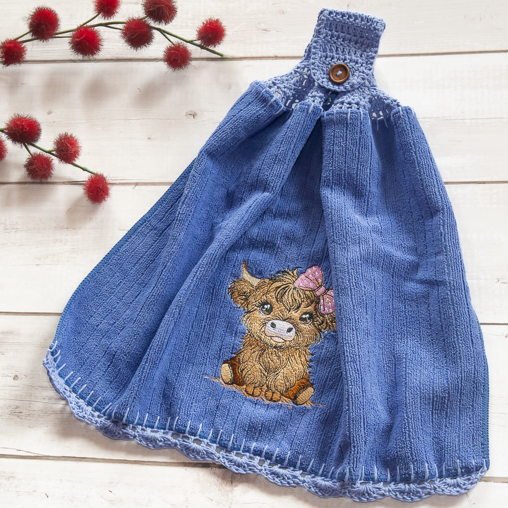 Embroidered Hanging Tea Towels / Hand Towels - Single Sided