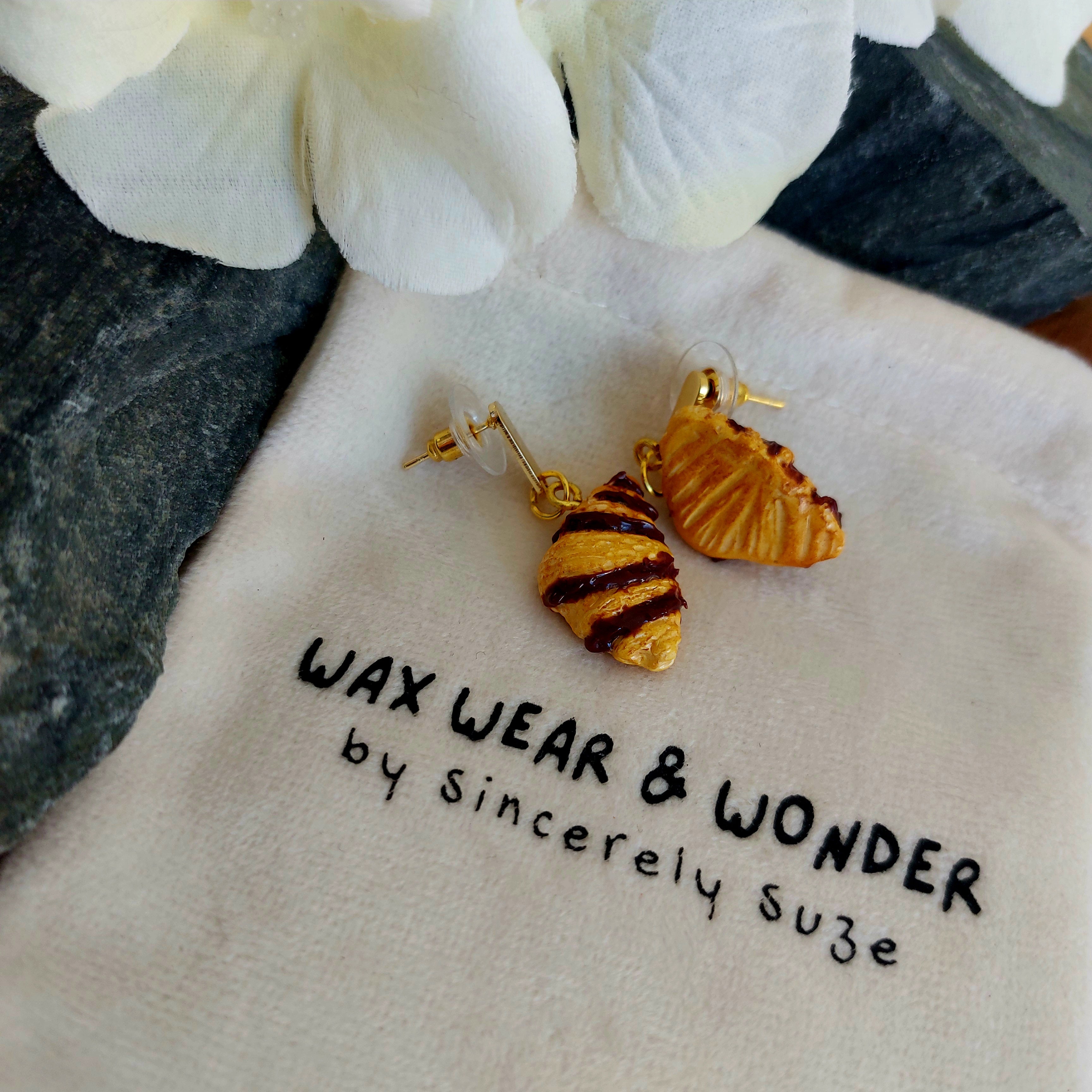 Chocolate Croissant Earrings | Food Inspired Statement Earrings
