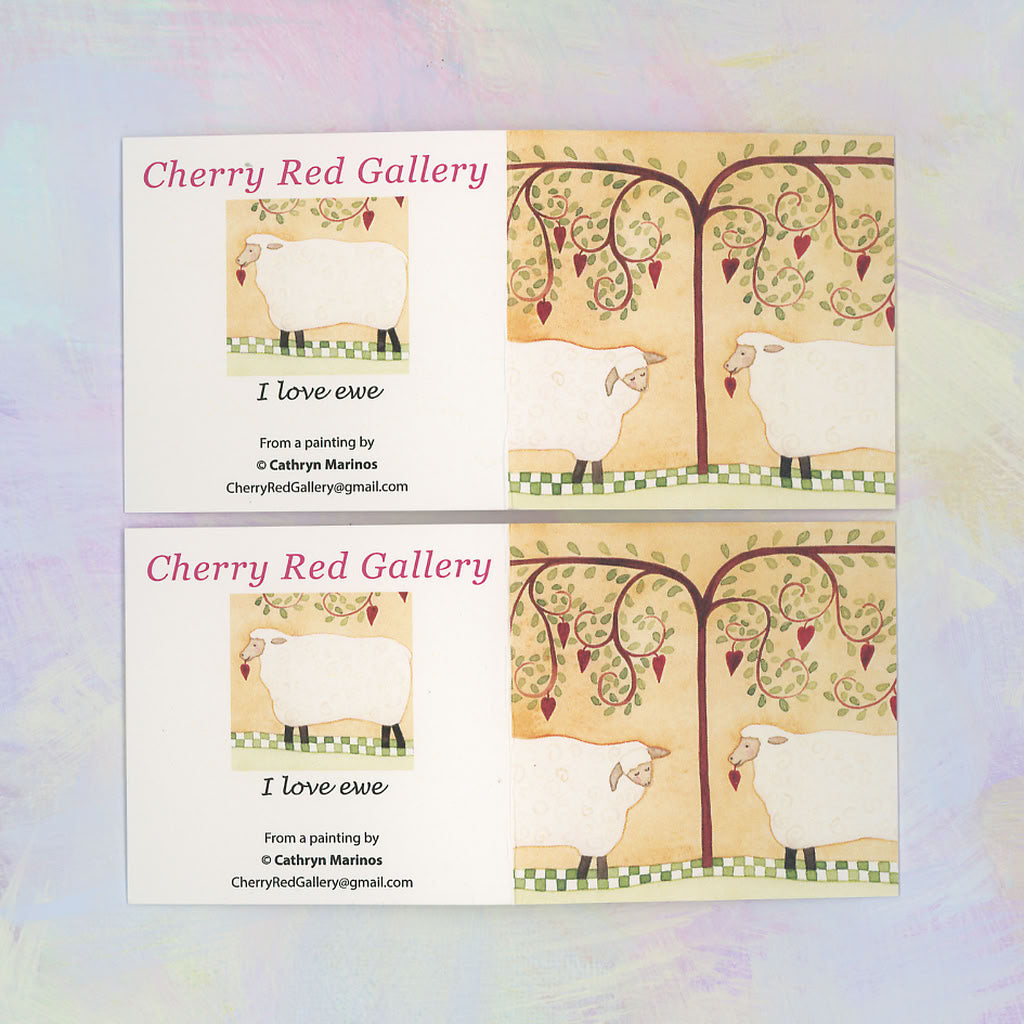 8 blank eco-paper gift tags with happy sheep (gt-luvu)