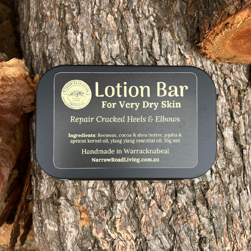 Lotion Bar Tin Black Narrow Road Living Cracked Heel Balm