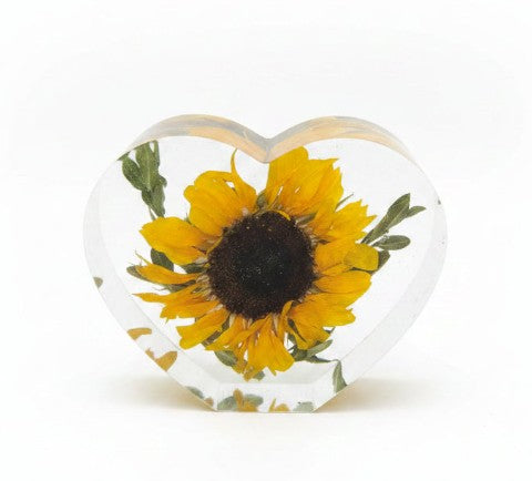 FOREVER BLOOMS - Flat Bottom Heart - Sunflower