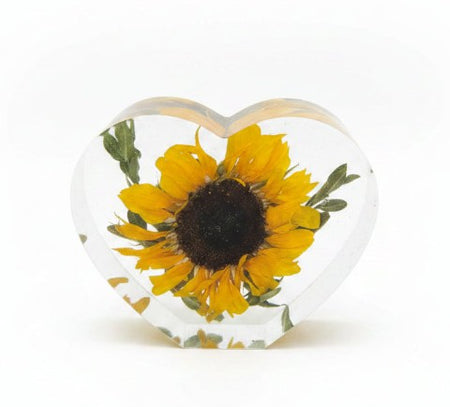 FOREVER BLOOMS -Flat Bottom Heart Heart - Sunflower