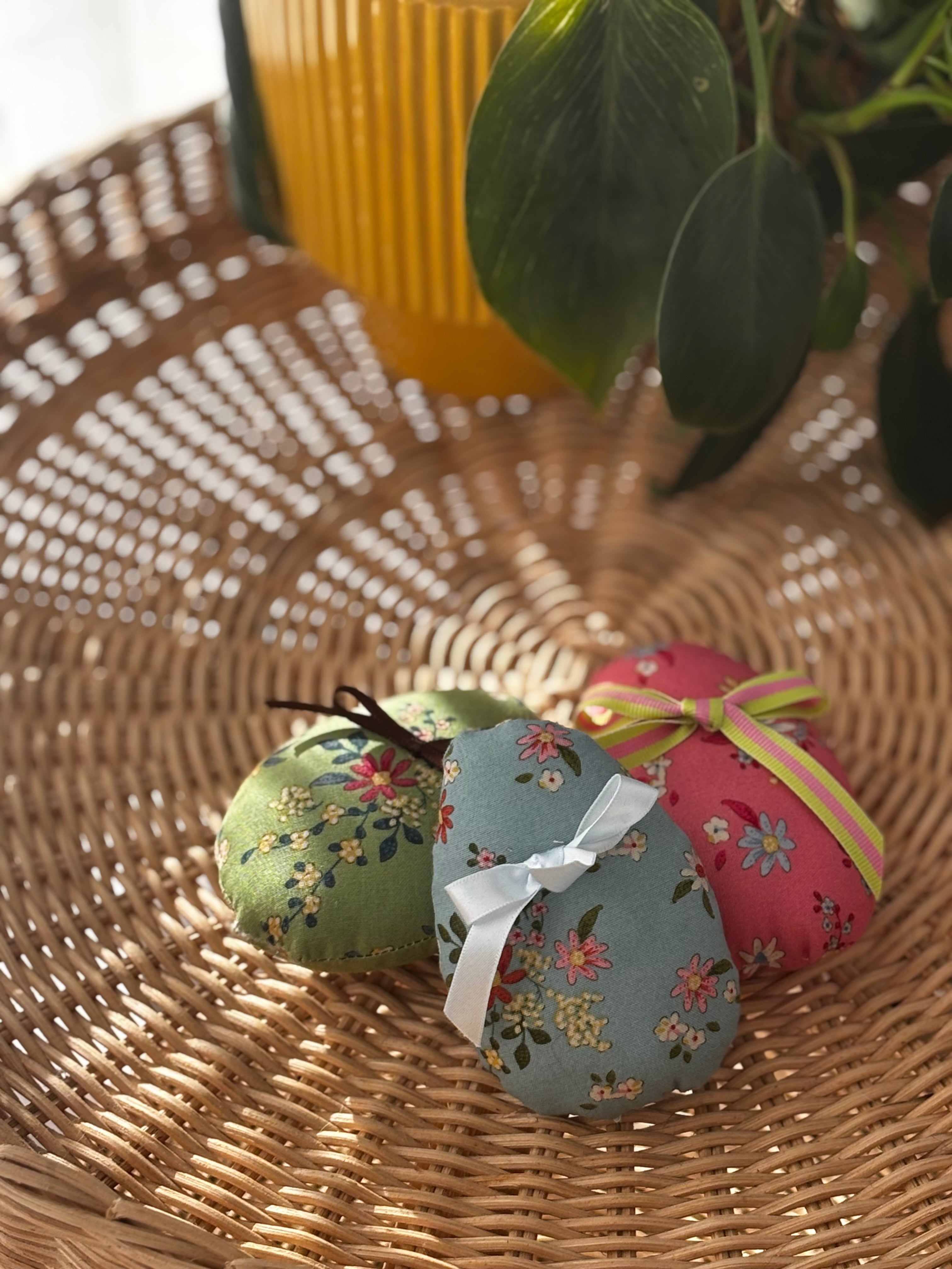 Handmade Easter gift Set, Fabric Eggs, Bag, & Bunny