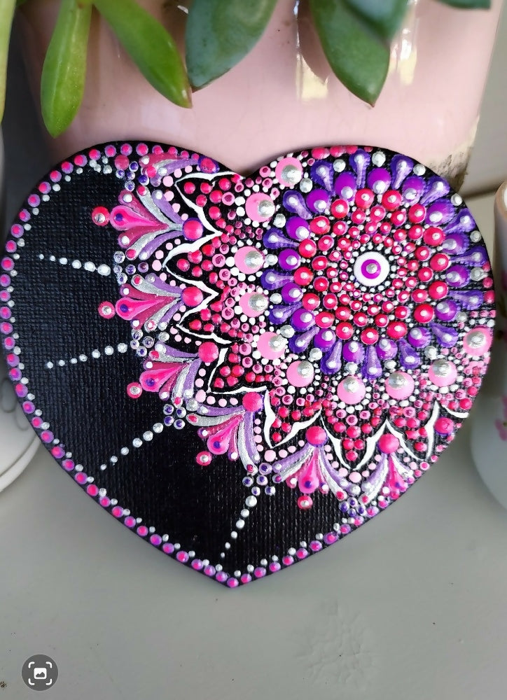 Original Dot Art design fridge magnet called "Petunia"