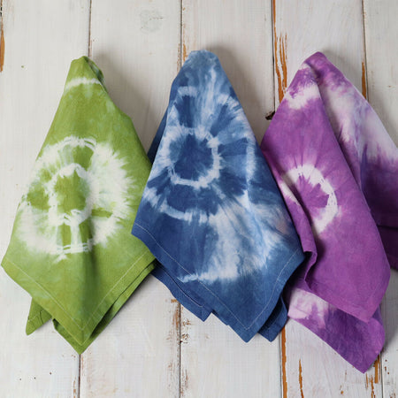 Tie Dyed Cotton Table Napkins, Set of 4