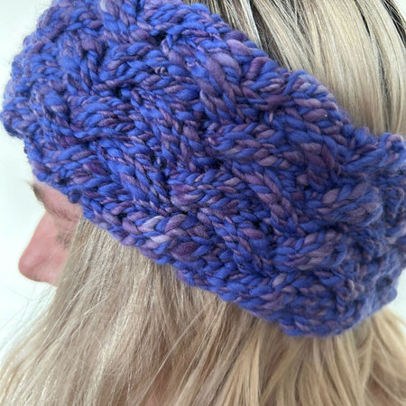 Purple Passionfruit Hand knitted Headband