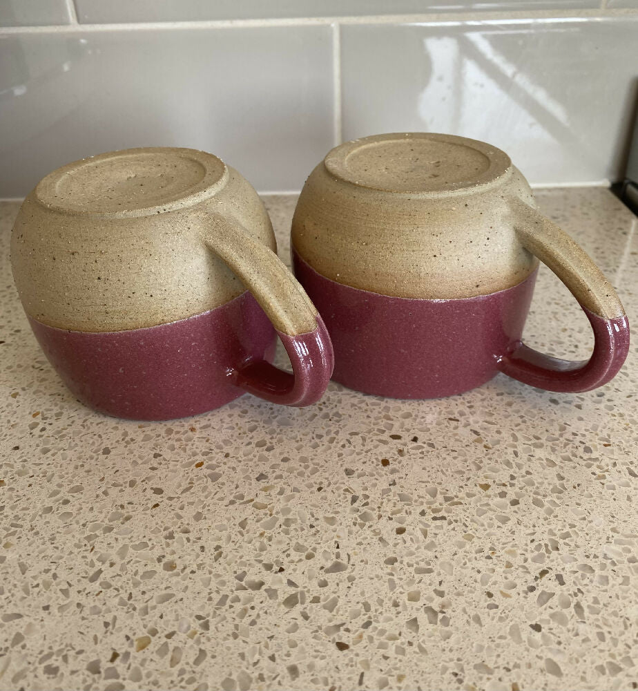 Set of 2 Coffee Mugs / Wheel Thrown Pottery