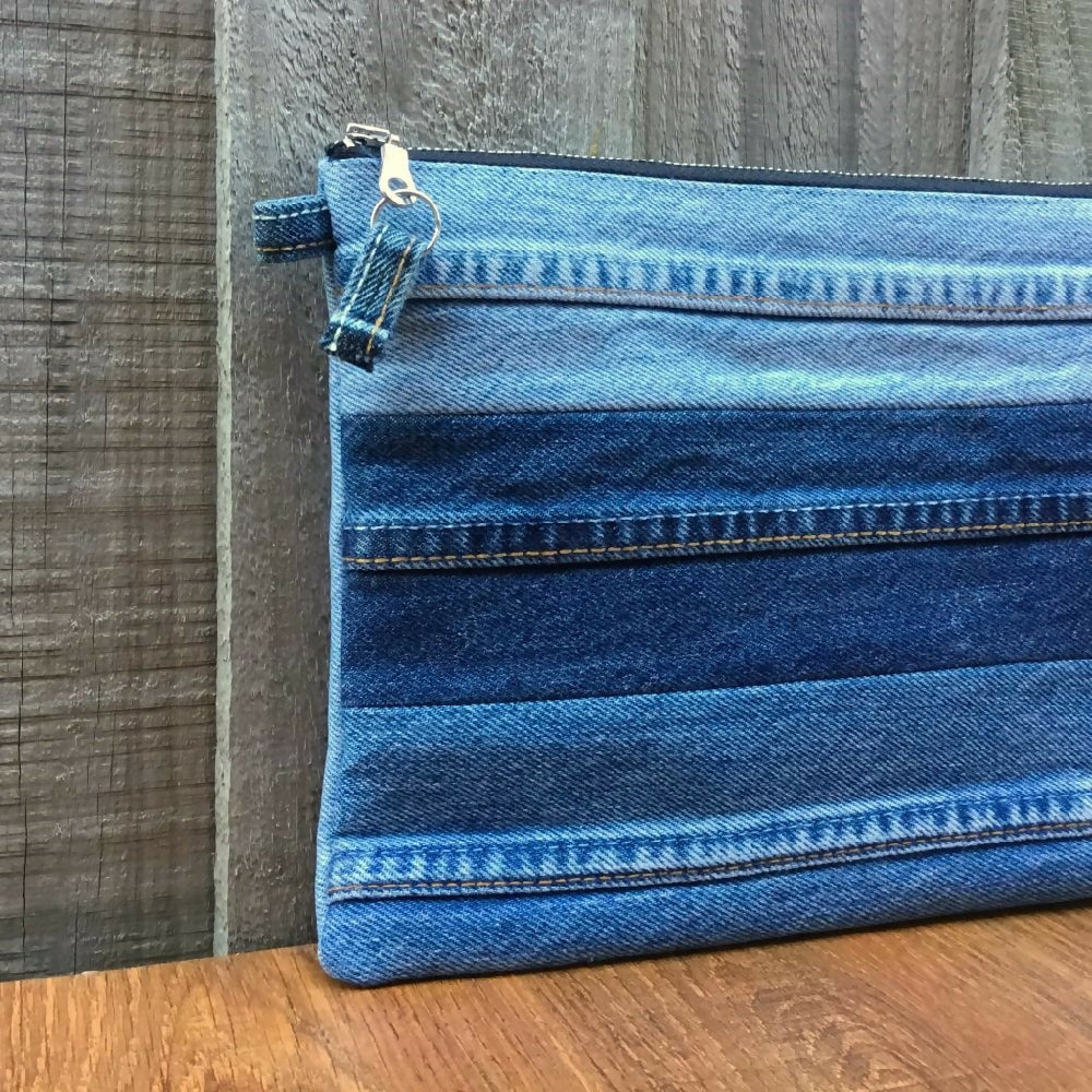 Upcycled Denim Pencil Case - Leg Seams