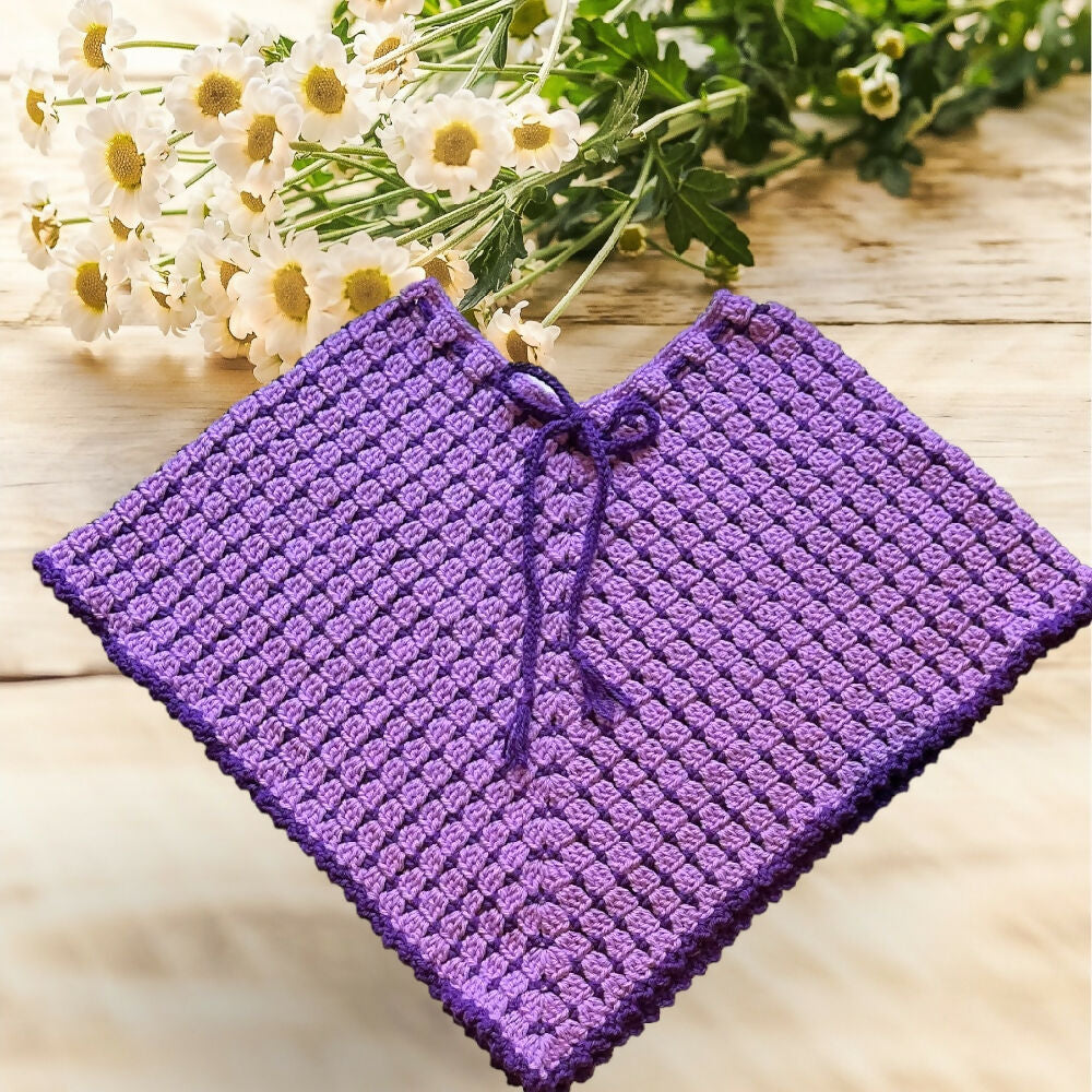 Maddie - Handmade Crochet Girls Poncho for 3-5 years