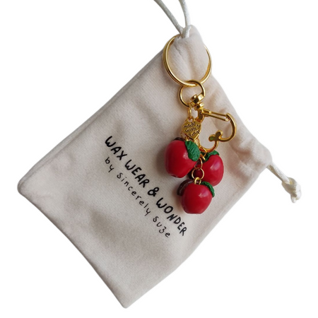 Apple Bag Charm & Key Ring | Food Inspired Accessories