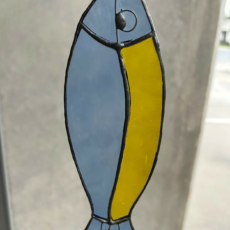 ‘BLUE GLASS FISH’ Stained Glass Fish Sun Catcher