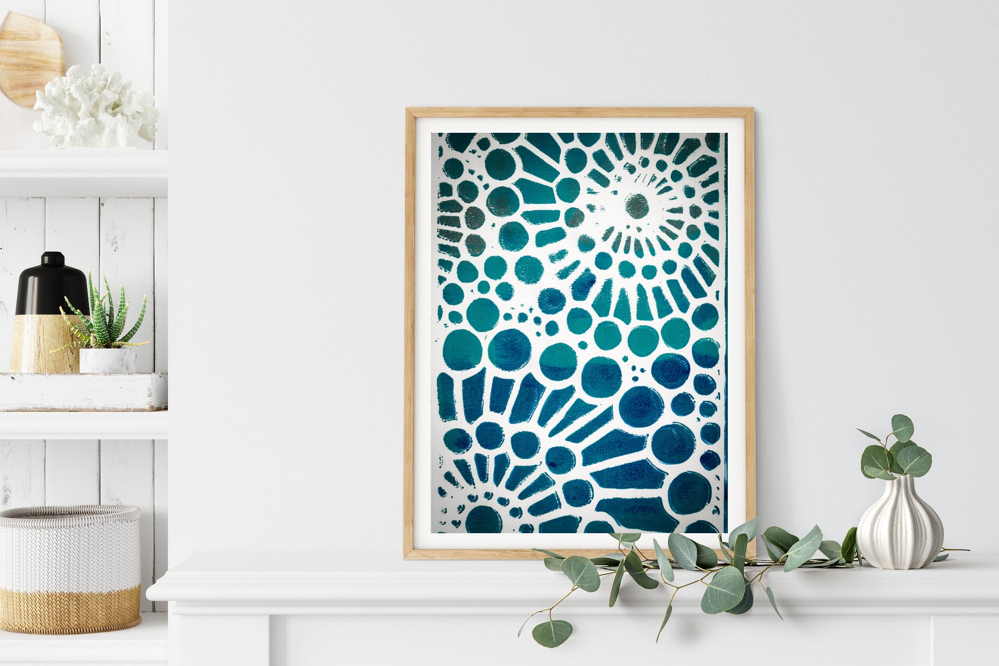 Abstract Ocean Inspired Teal Print