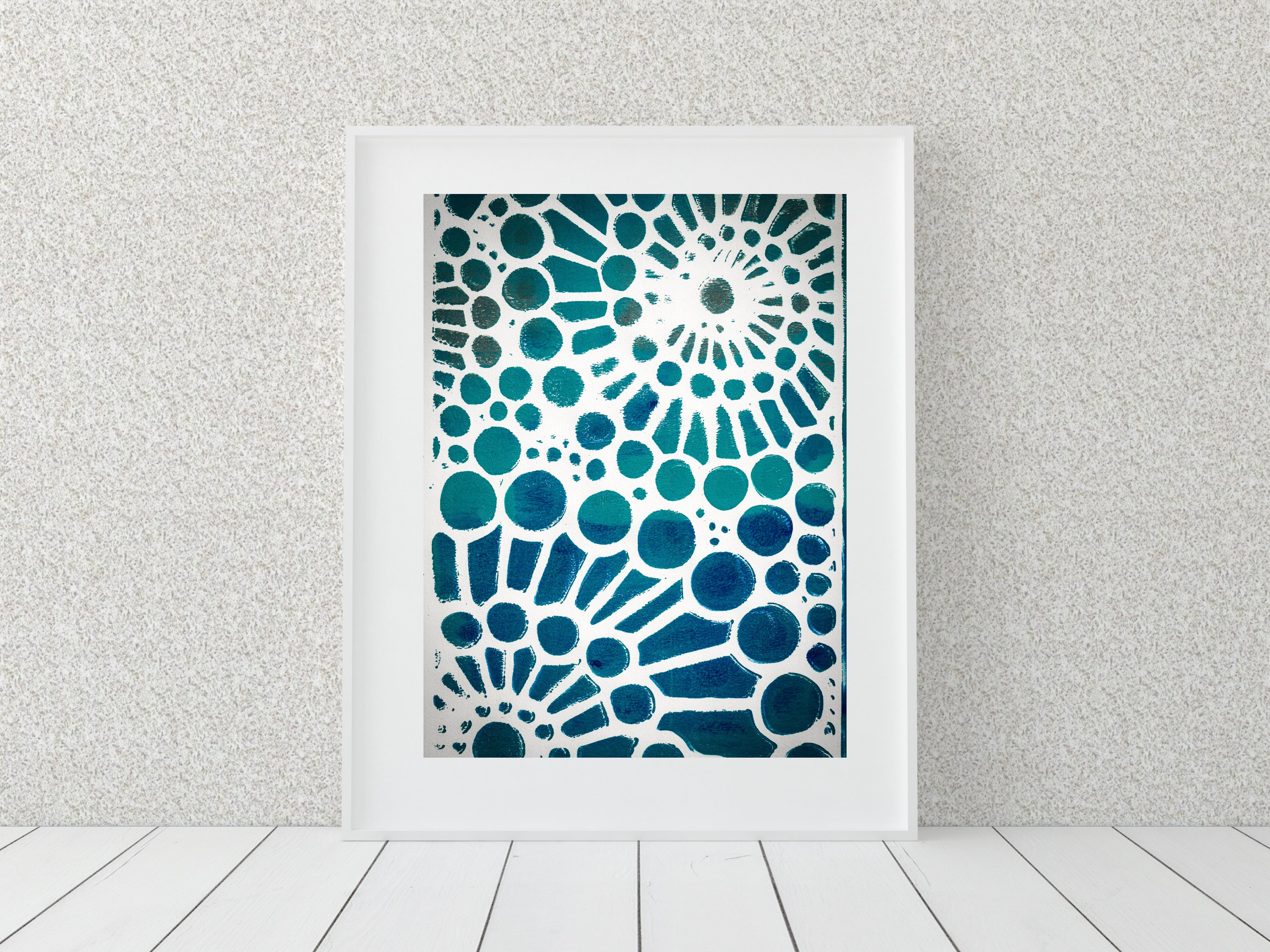 Abstract Ocean Inspired Teal Print