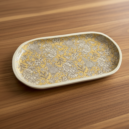 Ceramic floral tray