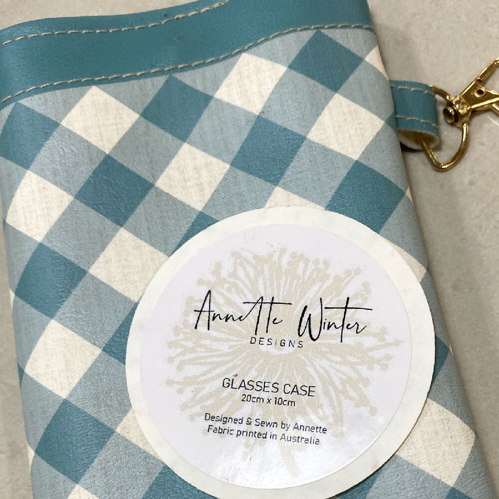 Soft-glasses-case-faux-leather-green-and-white-gingham-B