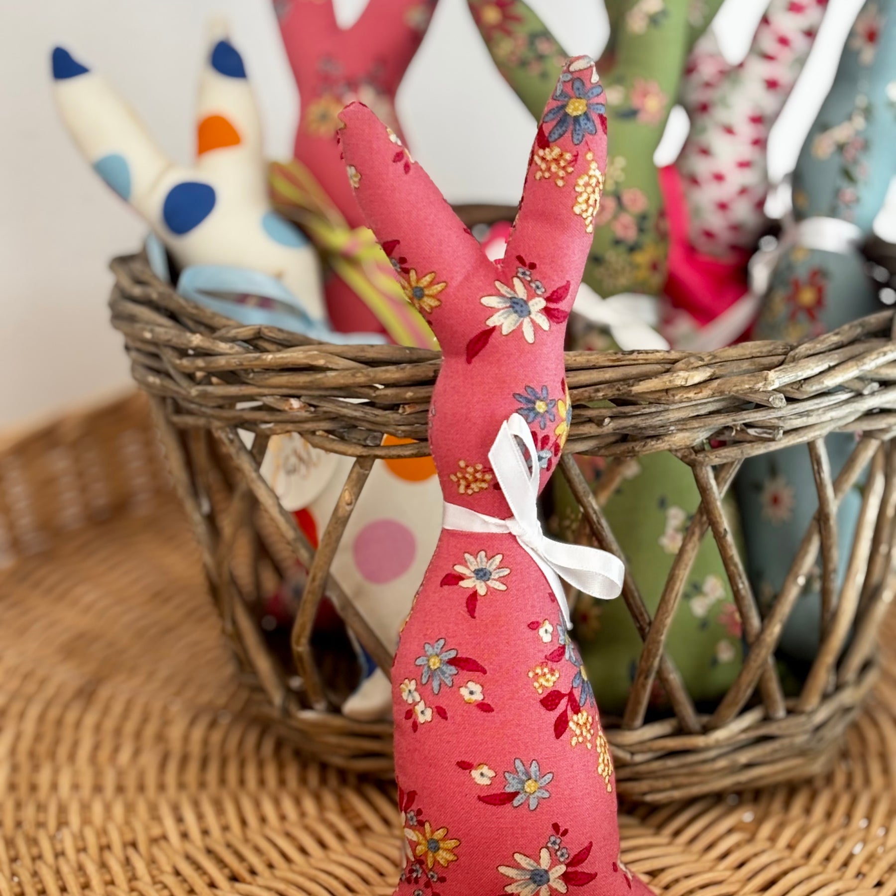 Pink Handmade Fabric Bunny