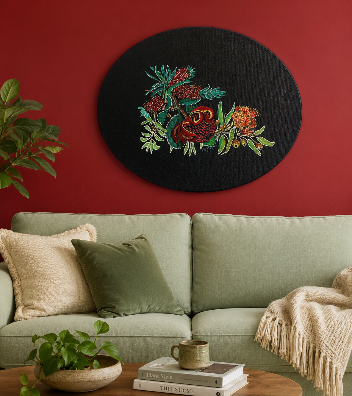 Acrylic painting of australian native plants