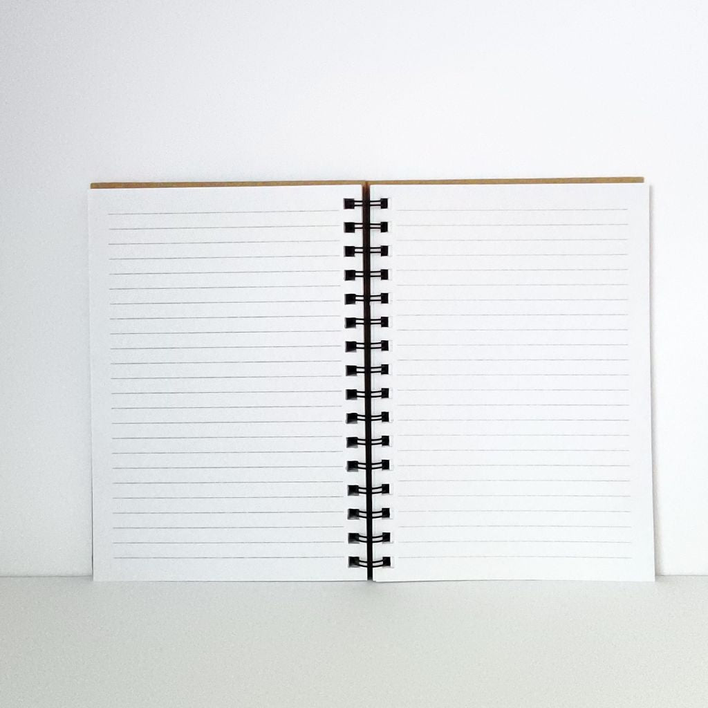 Magpie Handpainted Notebook with gum leaves